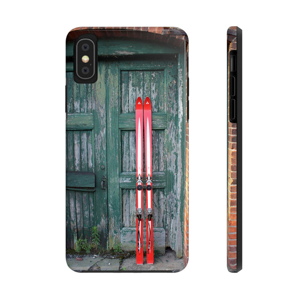 Vintage Red Skis - Tough Phone Case, Case-Mate