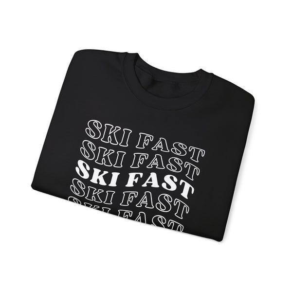 Ski Fast - Unisex Crewneck Sweatshirt, Ski Lovers Gifts, Ski Lovers Gifts