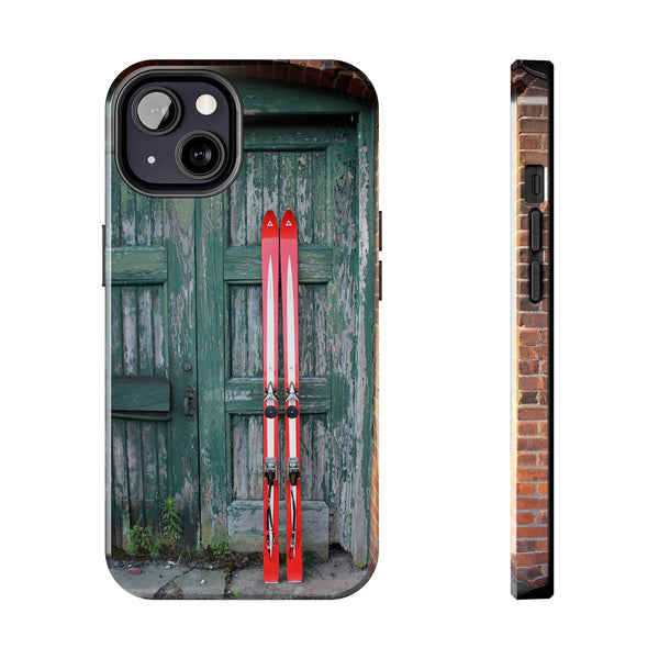 Vintage Red Skis - Tough Phone Case, Case-Mate