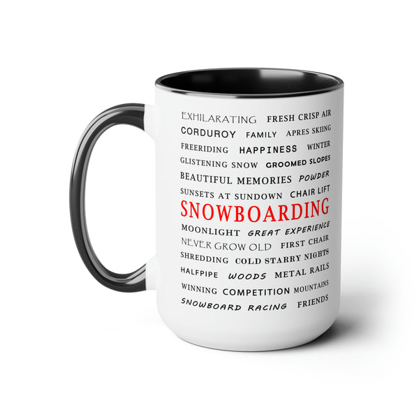Snowboarding - Two-Tone Coffee Mug, 15oz