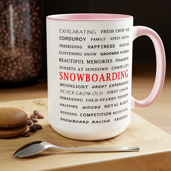 Snowboarding - Two-Tone Coffee Mug, 15oz