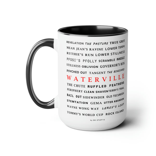 Waterville Ski Resort Trail Names - Two-Tone Coffee Mug, 15oz