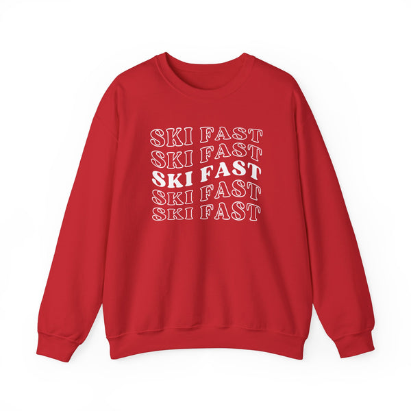 Ski Fast - Unisex Crewneck Sweatshirt, Ski Lovers Gifts, Ski Lovers Gifts