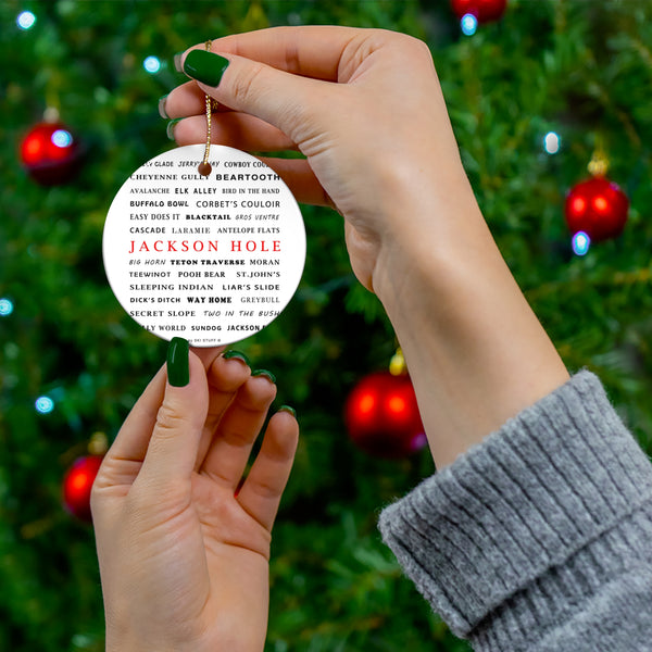 Jackson Hole Round Ceramic Ornament