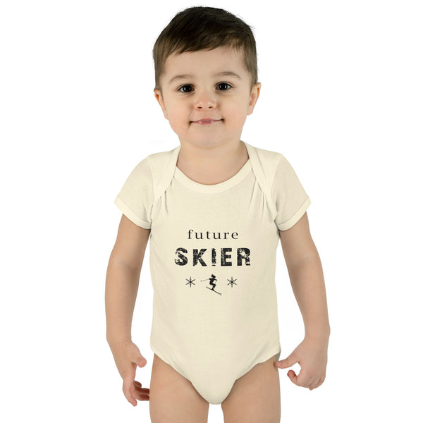 Infant Bodysuit – "Future Skier" Baby Onesie | Skiing Newborn Gift