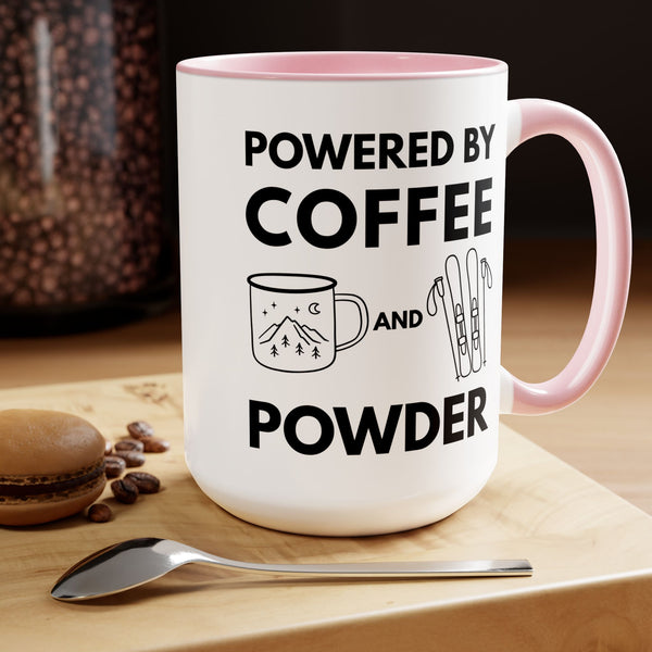 Powered by Coffee and Powder - Two-Tone Winter Mug 15oz