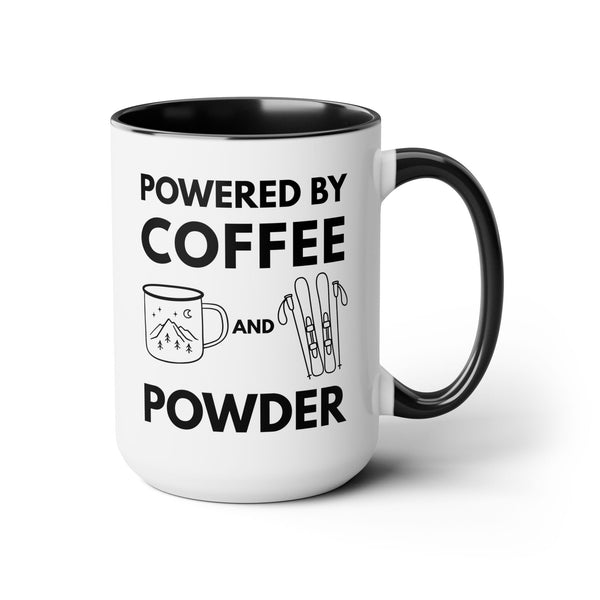 Powered by Coffee and Powder - Two-Tone Winter Mug 15oz