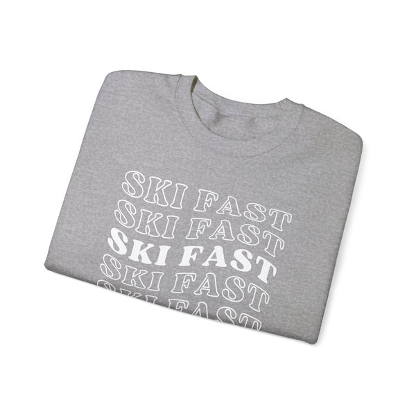 Ski Fast - Unisex Crewneck Sweatshirt, Ski Lovers Gifts, Ski Lovers Gifts