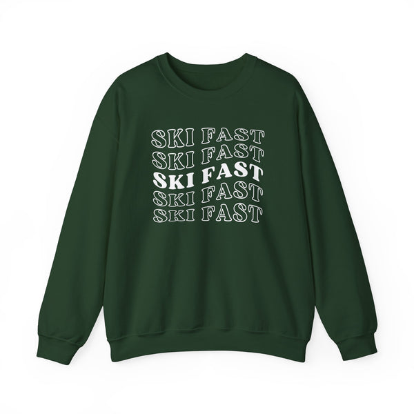 Ski Fast - Unisex Crewneck Sweatshirt, Ski Lovers Gifts, Ski Lovers Gifts