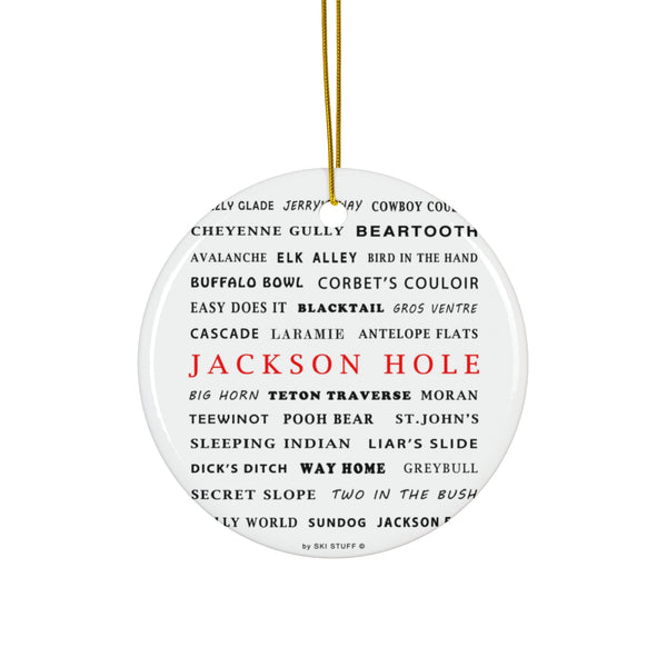 Jackson Hole Round Ceramic Ornament