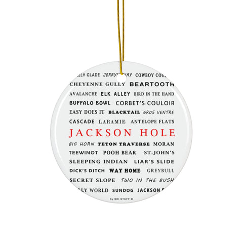 Jackson Hole Round Ceramic Ornament
