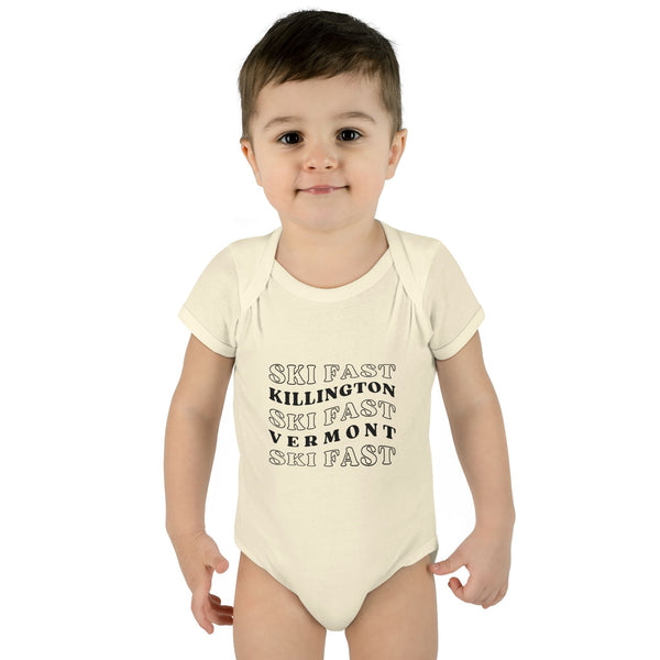 Infant Bodysuit – Ski Fast Killington Vermont - Baby Onesie | Skiing Newborn Gift