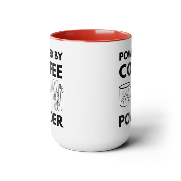 Powered by Coffee and Powder - Two-Tone Winter Mug 15oz
