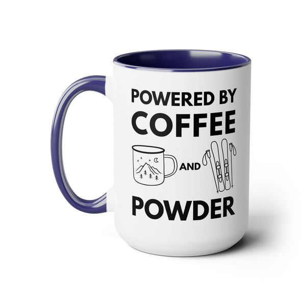 Powered by Coffee and Powder - Two-Tone Winter Mug 15oz