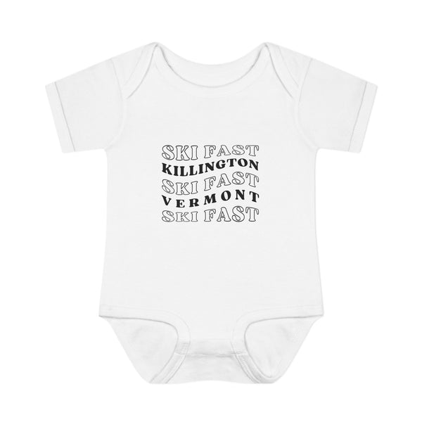 Infant Bodysuit – Ski Fast Killington Vermont - Baby Onesie | Skiing Newborn Gift