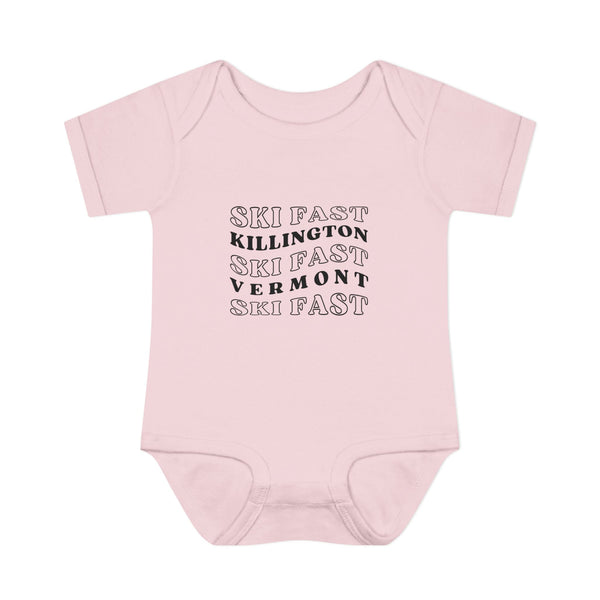 Infant Bodysuit – Ski Fast Killington Vermont - Baby Onesie | Skiing Newborn Gift