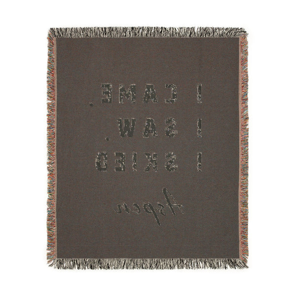 Woven Blanket — "I Came, I Saw, I Skied" ASPEN - Ski Throw
