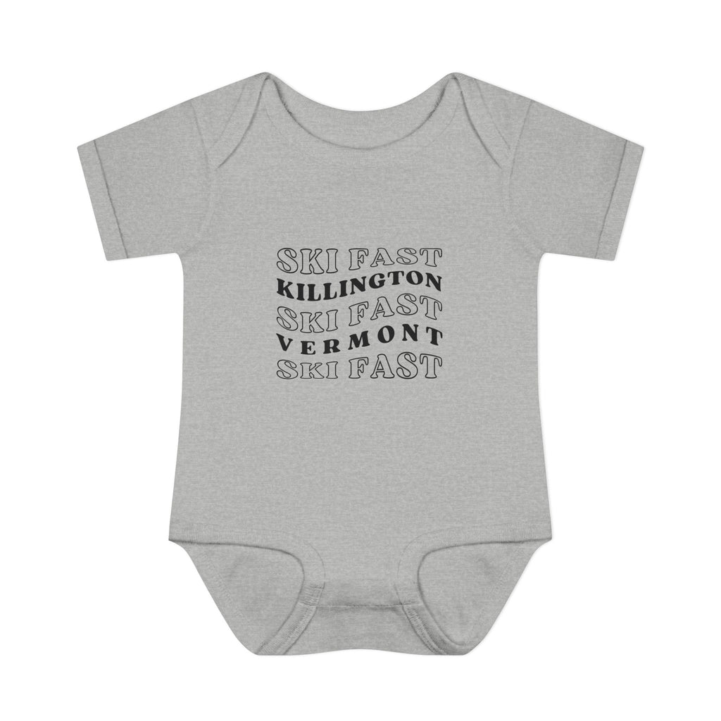 Infant Bodysuit – Ski Fast Killington Vermont - Baby Onesie | Skiing Newborn Gift