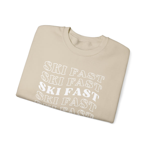 Ski Fast - Unisex Crewneck Sweatshirt, Ski Lovers Gifts, Ski Lovers Gifts