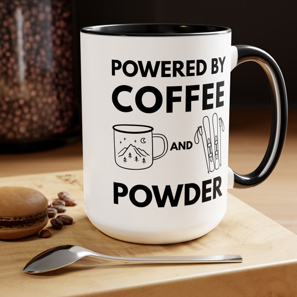 Powered by Coffee and Powder - Two-Tone Winter Mug 15oz