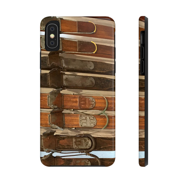 Old Wooden Skis - Tough Phone Case, Case-Mate