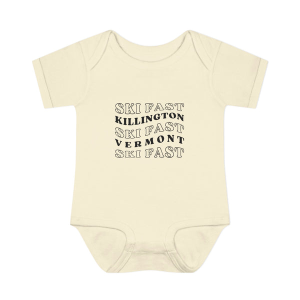 Infant Bodysuit – Ski Fast Killington Vermont - Baby Onesie | Skiing Newborn Gift