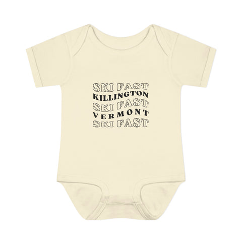 Infant Bodysuit – Ski Fast Killington Vermont - Baby Onesie | Skiing Newborn Gift