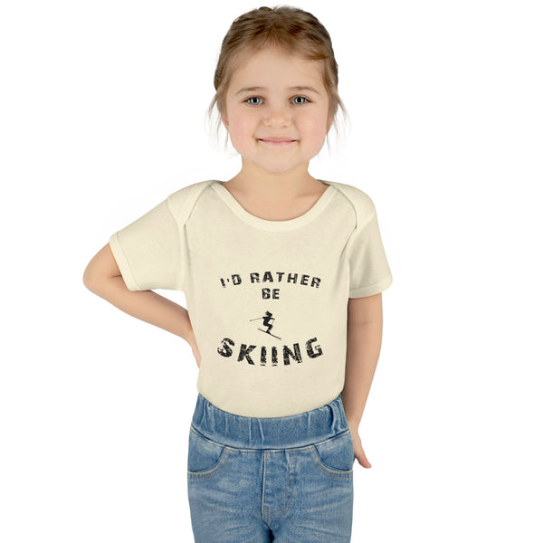 Infant Bodysuit – "I'd Rather Be Skiing" Baby Onesie | Skiing Newborn Gift