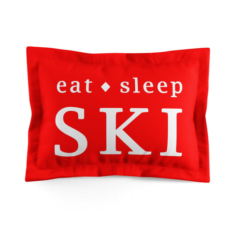 Eat Sleep Ski Red - Pillow Sham