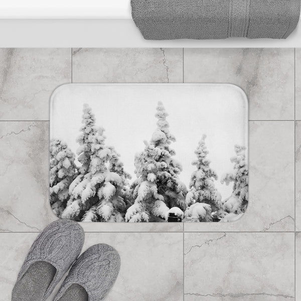 Snow covered Pines - Bath Mat