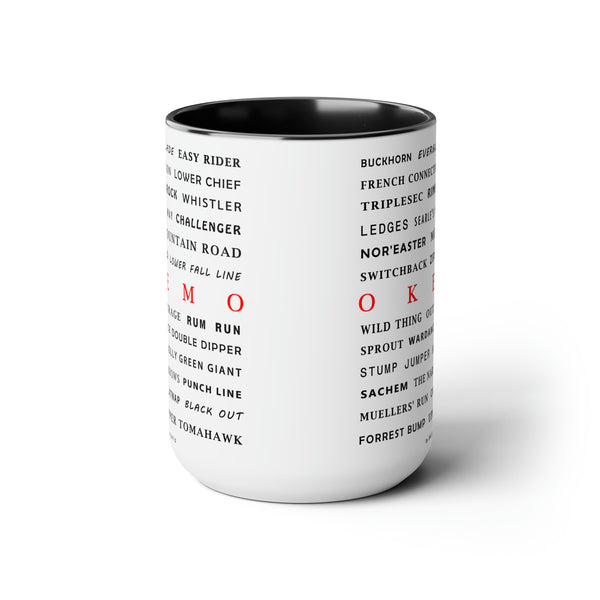 Okemo Ski Resort Trail Names - Two-Tone Coffee Mug, 15oz