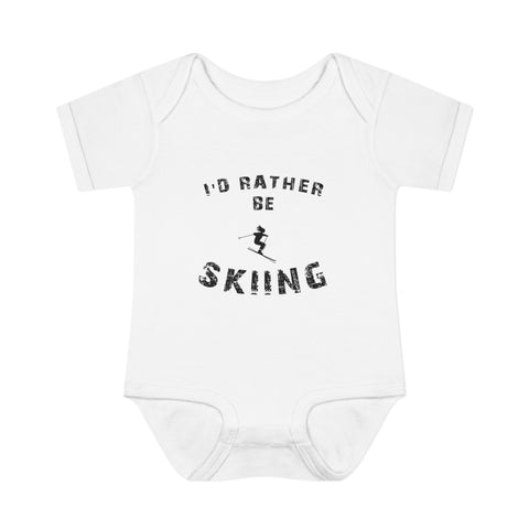 Infant Bodysuit – "I'd Rather Be Skiing" Baby Onesie | Skiing Newborn Gift