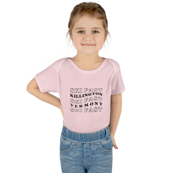 Infant Bodysuit – Ski Fast Killington Vermont - Baby Onesie | Skiing Newborn Gift
