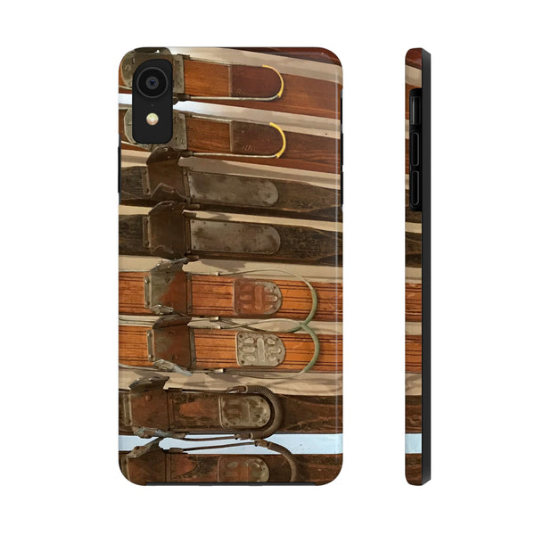 Old Wooden Skis - Tough Phone Case, Case-Mate