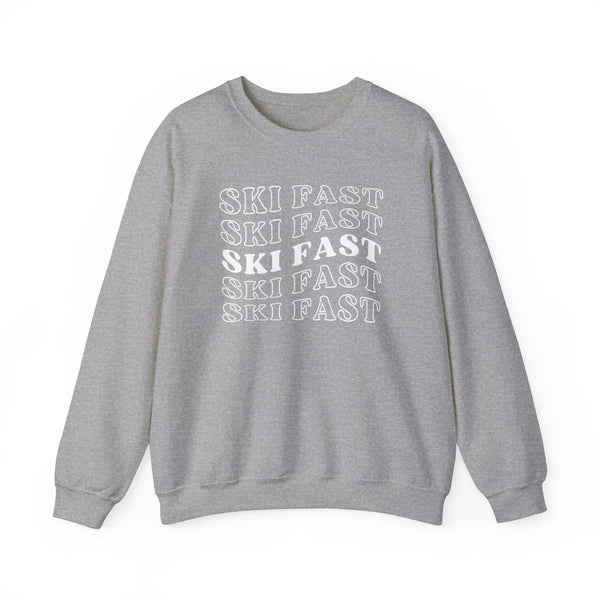 Ski Fast - Unisex Crewneck Sweatshirt, Ski Lovers Gifts, Ski Lovers Gifts