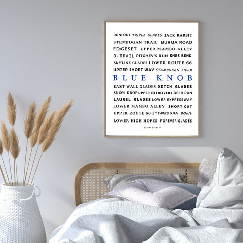 Blue Knob PA Ski Resort Trail Names - Digital Download