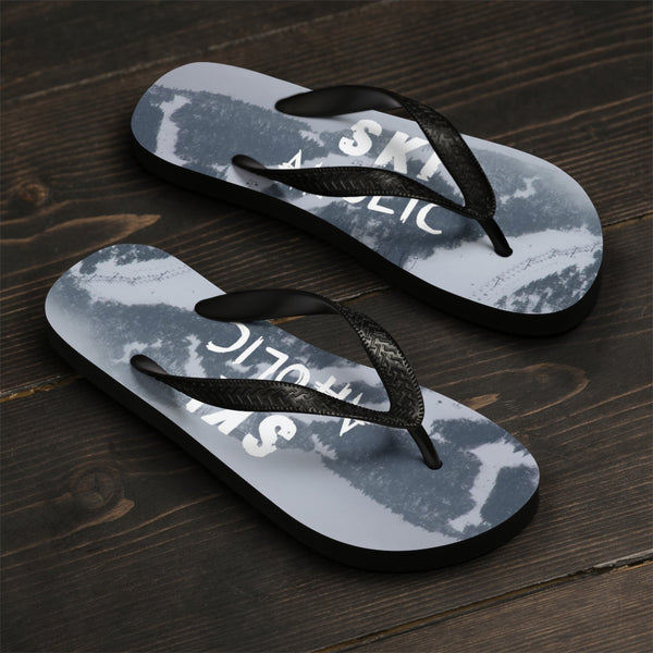 Unisex Flip-Flops - Ski Aholic