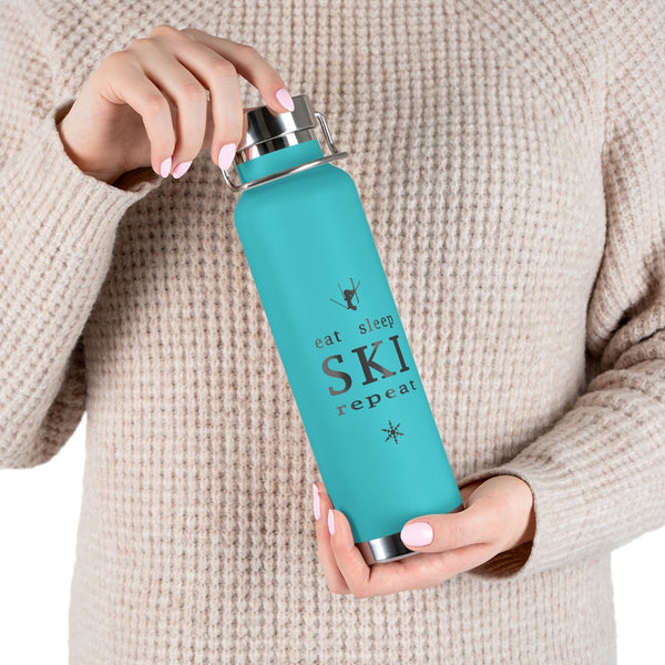 Eat Sleep Ski Vacuum Insulated Bottle, Skiing Bottle, Skier Gifts