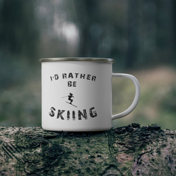 I'd Rather Be Skiing - Enamel Camping Mug