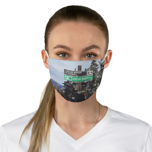 Skiing Trail Signs - Fabric Face Mask