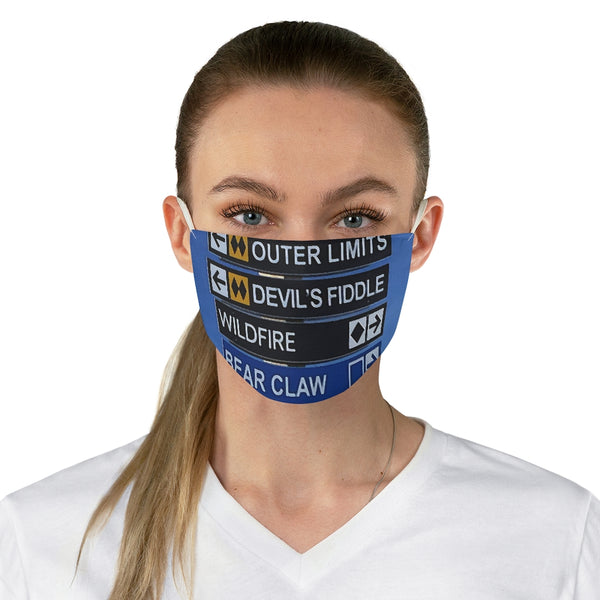 Ski Trail Signs - Fabric Face Mask