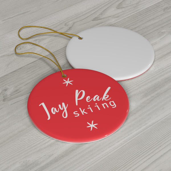 skiing inspired christmas ornament