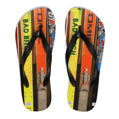 Unisex Flip-Flops - Skis Bad Bitch