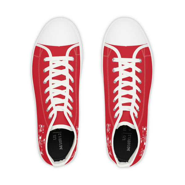 Eat Sleep SKI Red  - Men's High Top Sneakers