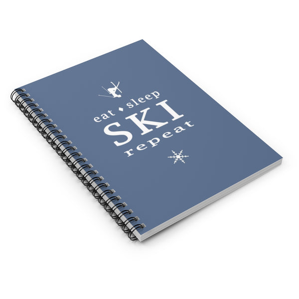 Eat Sleep SKI Repeat blue - Spiral Notebook
