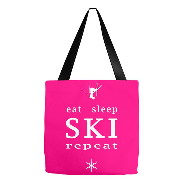 Eat Sleep SKI repeat - Pink Tote Bag