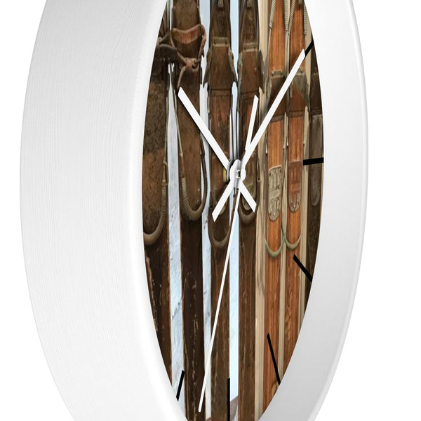 Wall clock - Vintage Ski Bindings