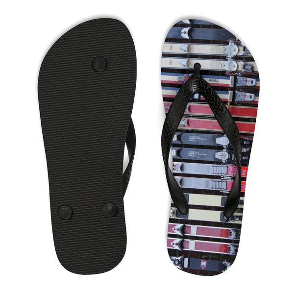 Unisex Flip-Flops - Vintage Skis