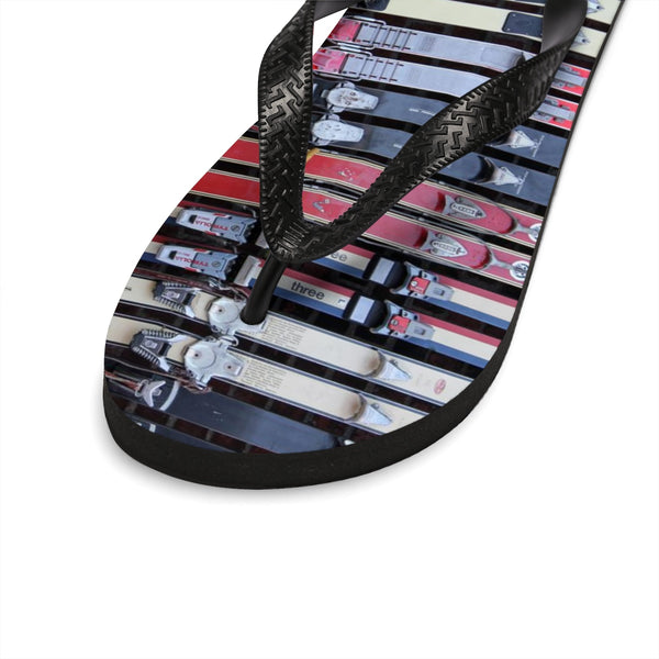 Unisex Flip-Flops - Vintage Skis