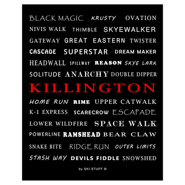 Killington Trails Black - Poster